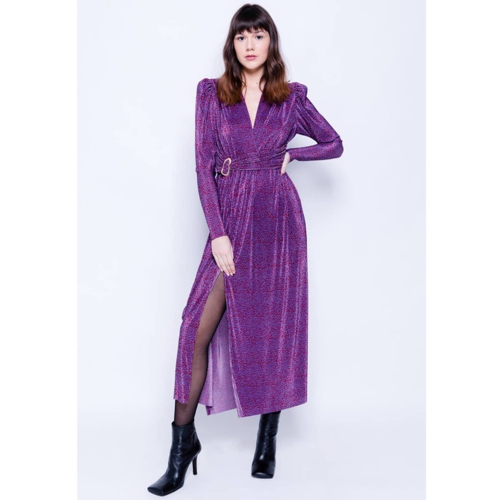 NWT Sabina Musayev Hadar Long Sleeve Dress in Maroon Size Small - Picture 2 of 11